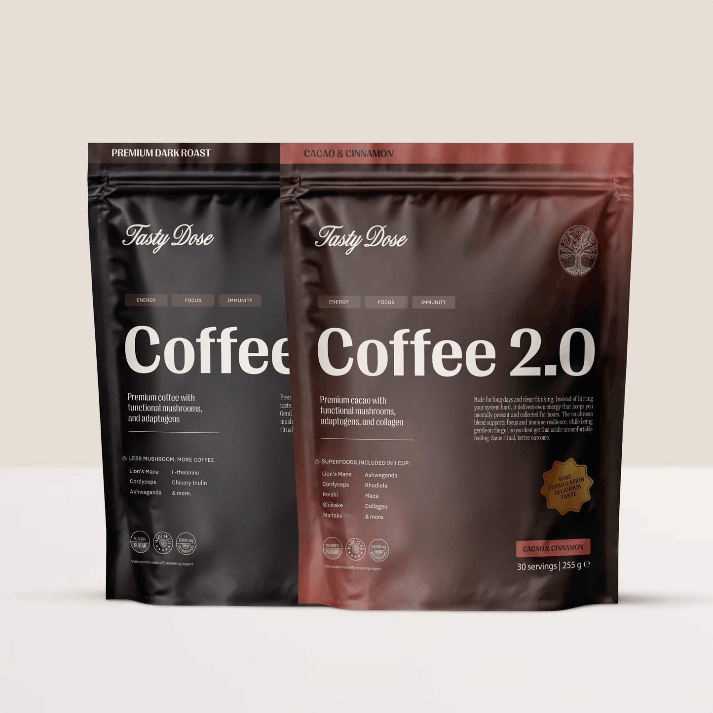 2x Coffee 2.0 (Premium Dark Roast + Cacao & Cannelle)