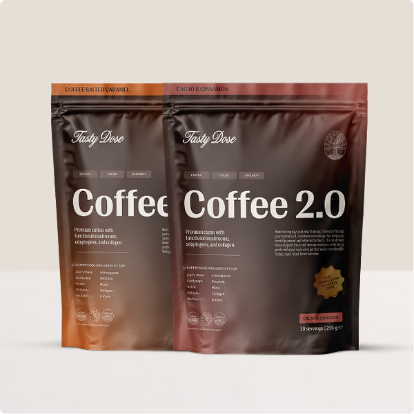  2x Coffee 2.0 (Káva & Slaný Karamel + Kakao & Skořice)